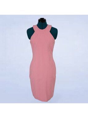 Manning Cartell Pink High Neck Bodycon Sleeveless Pencil Dress - Size‎ 8